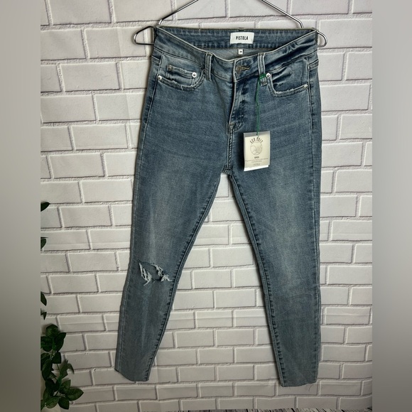 PISTOLA Audrey Women's mid rise Light Blue distressed skinny Jeans/size 26 - Picture 5 of 15